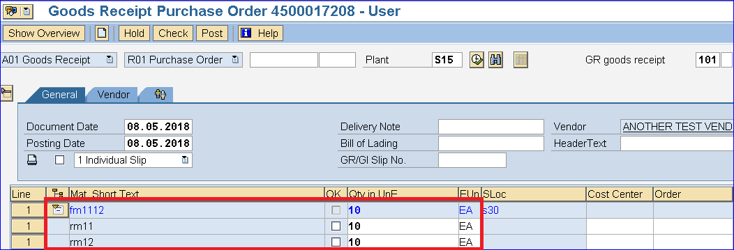 subcontracting process in sap mm