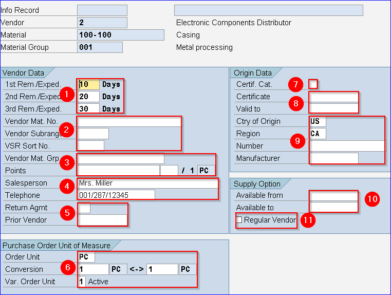 sap purchase info record