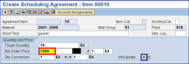 SAP SCHEDULING AGREEMENT