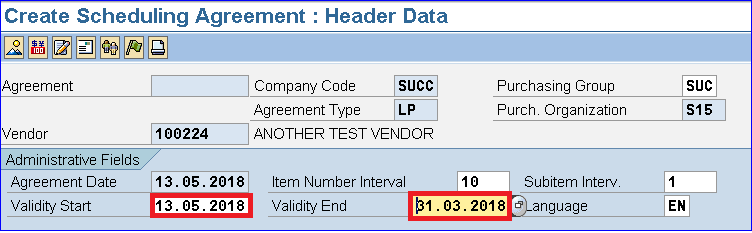 SAP SCHEDULING AGREEMENT