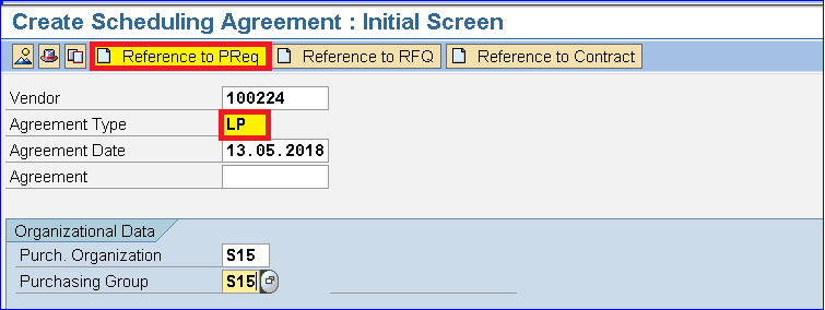 SAP SCHEDULING AGREEMENT